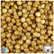 BeadTin Gold Pearl 7mm Coin Plastic Alpha Beads - White Letter Mix (250pcs)